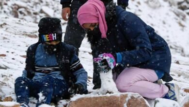 سعودی عرب میں برفباری سیاحوں نے رخ کرلیا