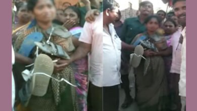 تلنگانہ: دیور کو قتل کرنے پر خاتون کو چپلوں کا ہار پہنا دیا گیا