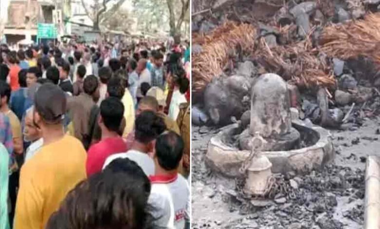 کشن گنج میں دو مندروں کو آگ لگا دی گئی