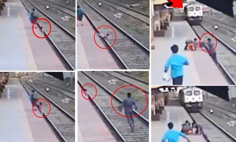 ماں کی آنکھوں کے سامنے بچہ ریلوے ٹریک پر گر گیا، پھر ایسا کیا ہوا بچہ کی جان بچ گئی؟