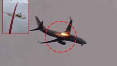 دوران پرواز پرندہ ٹکرانے سے امریکی ائیرلائن کے طیارہ لگی آگ