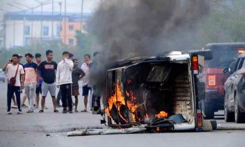 منی پور میں تازہ تشدد، کئی مکانات کو آگ لگادی گئی