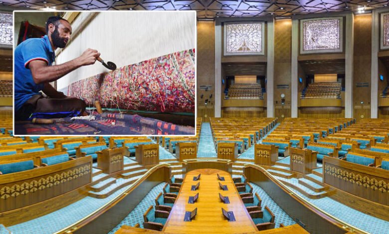 نئے پارلیمنٹ ہاؤس کا فرش کشمیری قالینوں سے آراستہ