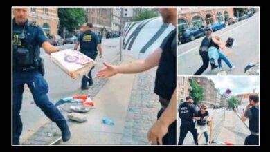 ڈنمارک میں قرآن پاک کی حفاظت کرنے والی خاتون پر پولیس ٹوٹ پڑی (ویڈیو)