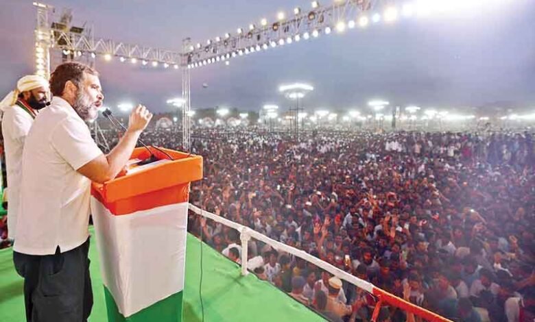راہل گاندھی نے مقامی کانگریسی لیڈروں کی اسکرپٹ کھمم کے جلسہ میں سنائی۔ وزیربجلی کا طنز