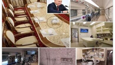 پوتین کی پر تعیش بکتر بند ٹرین میں سیلون اور جم بھی موجود، نئی تصاویر دیکھئے