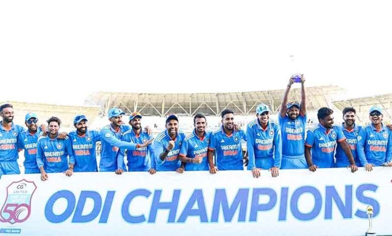 ہندوستان نے ویسٹ انڈیز کو 200 رنز سے شکست دے کر سیریز جیت لی