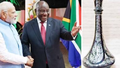 وزیر اعظم نے صدر جنوبی آفریقہ کو تلنگانہ کی ”صراحی“ کا تحفہ دیا