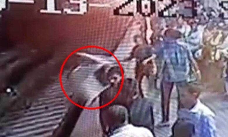 تھپڑ مارنے کے بعد پٹری پر گرنے والے نوجوان کی دردناک موت (ویڈیو)