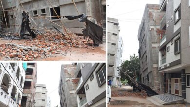 بہادر پورہ میں ایک زیر تعمیر کامپلکس جھک گیا، مکینوں میں خوف (ویڈیو)