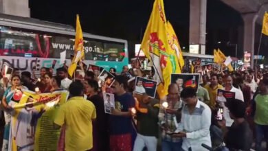 چندرابابو کی گرفتاری کے خلاف حیدرآباد میں مومی شمعوں کی ریلی