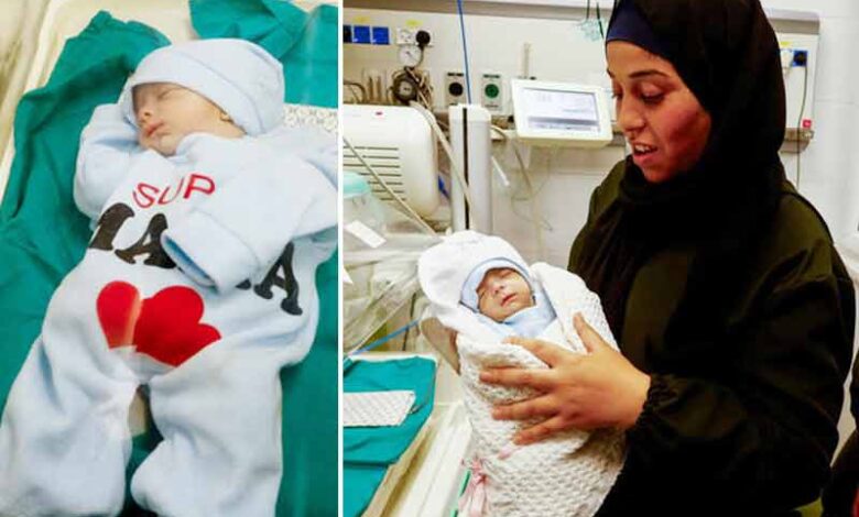 غزہ کے الشفا ہاسپٹل سے ریسکیو کیا جانےوالا انس اپنی ماں کی گود میں واپس آگیا