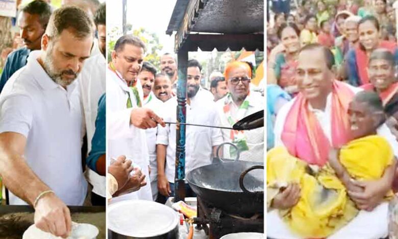 دوسہ بنانے، زلف تراشنے سے رقص تک،ووٹرس کو لبھانے امیدواروں کے اختراعی طریقے