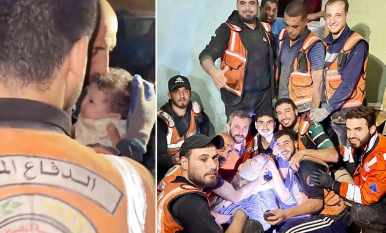 جسے اللہ رکھے اُسے کون چکھے، غزہ کی ایک عمارت سے 37 دن بعد نومولودکو زندہ نکالا گیا