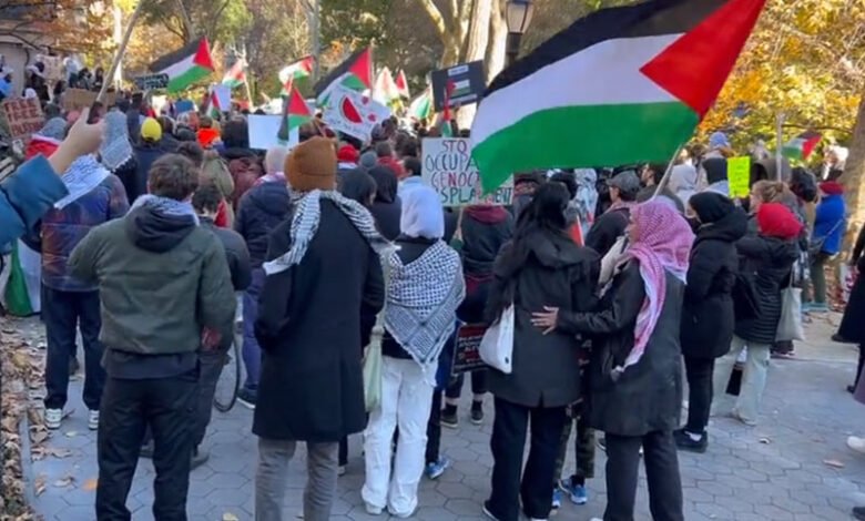 امریکہ میں فلسطین کی حمایت میں مظاہرہ