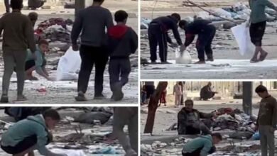 غزہ کے بچوں کی زمین سے آٹا سمیٹنے کی دل دہلانے دینے والی ویڈیو وائرل