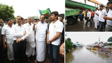 تامل ناڈو میں موسلادھار بارش کی وجہ سے نظام زندگی درہم برہم
