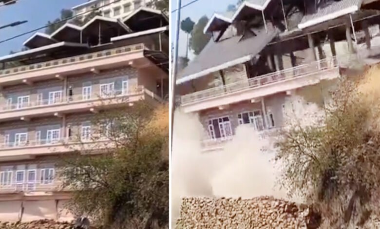 5 منزلہ عالیشان رہائشی عمارت سکینڈوں میں ملبہ کا ڈھیر بن گئی (ہولناک ویڈیو)