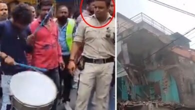 ہندؤوں کی ریالی میں کُلی کرنے کا الزام، ڈھول باجے کے ساتھ مسلم نوجوان کے گھر پر چلا بلڈوزر(ویڈیو)