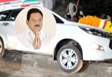 آندھراپردیش کے سابق وزیر چناراجپا سڑک حادثہ میں بال بال بچ گئے (ویڈیو وائرل)