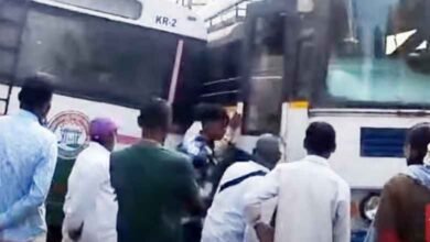ضلع کریم نگر میں 2آرٹی سی بسیں متصادم