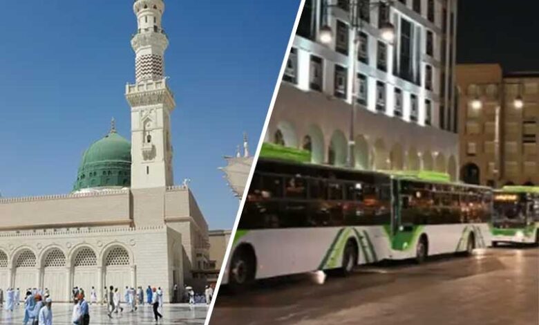 مدینہ بس سرویس مسجد نبویؐ کیلئے 2 روٹس پر 24 گھنٹے دستیاب