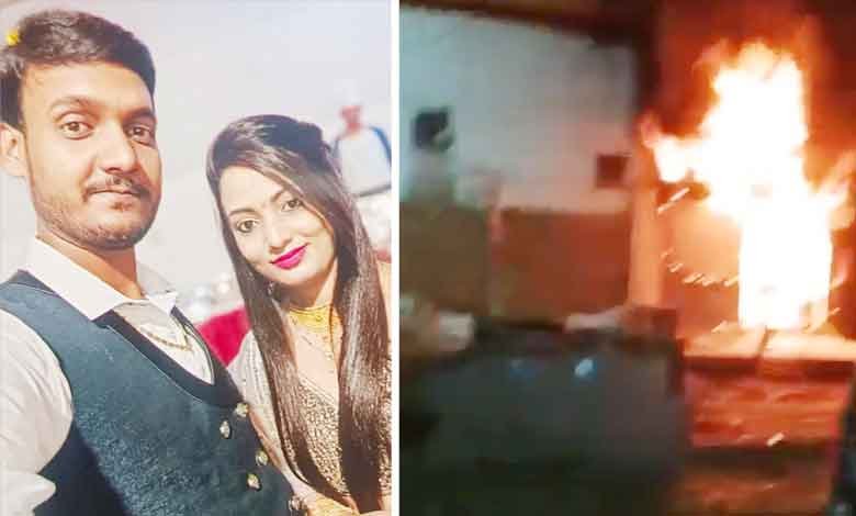 خاتون کی خودکشی پر سسرالی گھر کو آگ لگادی گئی، سسر اور سا زندہ جھلس گئے (ویڈیو وائرل)
