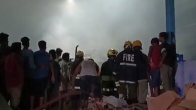 حیدرآباد: کاٹن کے گودام میں بڑے پیمانہ پر آگ