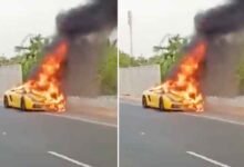 رقمی تنازعہ، حیدرآباد میں ایک کروڑ مالیت کی لیمبورگینی کارکو آگ لگادی گئی (ویڈیووائرل)