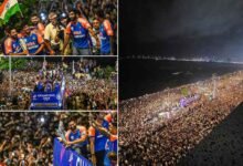 ویڈیو: ممبئی میں ٹی ٹوینٹی کرکٹ ورلڈ کپ جیتنے والی 'ٹیم انڈیا کاشاندار استقبال،مرین ڈرائیور پر لاکھوں شائقین