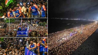 ویڈیو: ممبئی میں ٹی ٹوینٹی کرکٹ ورلڈ کپ جیتنے والی 'ٹیم انڈیا کاشاندار استقبال،مرین ڈرائیور پر لاکھوں شائقین
