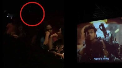 حیدرآباد: فلم کی نمائش کے دوران تھیٹر میں اچانک بارش کا پانی: ویڈیو