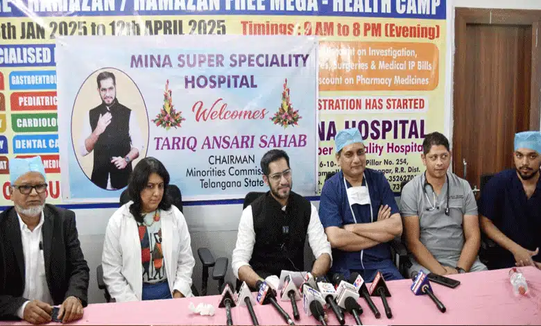 طارق انصاری چیرمین میناریٹی کمیشن کا دورہ منیٰ ملٹی اسپیشالٹی ہاسپٹل