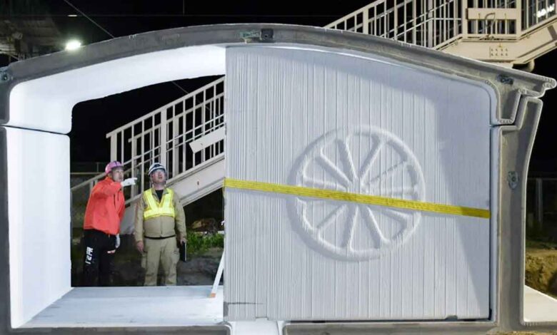 ’دنیا میں پہلی بار‘، جاپان نے 6 گھنٹے میں تھری ڈی پرنٹڈ ٹرین سٹیشن بنایا