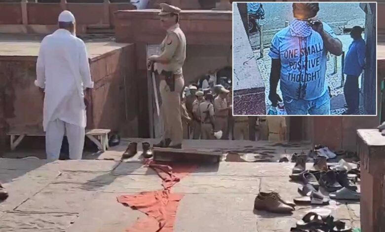 Meat found in Agra mosque: آگرہ کی جامع مسجد میں گوشت رکھنے پر ایک شخص گرفتار