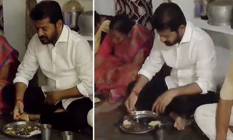 Thin rice on ration card, Chief Minister Revanth Reddy ate food at a welfare home (Video)
