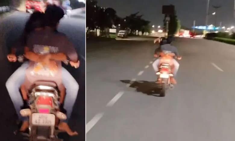 حیدرآباد میں انسٹا ریلز کے لیے جوڑے کا خطرناک اسٹنٹ، عوام کا سخت ردعمل