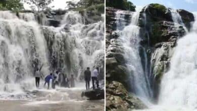 ضلع عادل آبادمیں موسلادھار بارش سے آبشاروں میں نئی جان، سیاحوں کا ہجوم