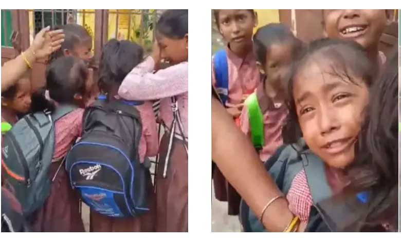 "اب میں اسکول نہیں جا پاؤں گی..." ۔ اسکول گیٹ پر معصوم بچے زار و قطار رونے لگے۔ دل دہلا دینے والی ویڈیو وائرل
