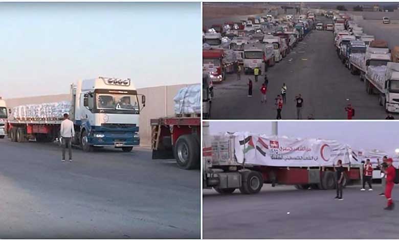 غزہ کیلئے مصر سے امدادی سامان کے ٹرکوں کی روانگی شروع