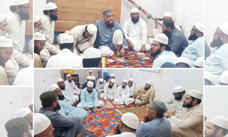 جمعیت علماء عنبرپیٹ کا مشاورتی اجلاس، ممبرسازی مہم کو مکمل کرنے اور عظمتِ صحابہؓ و یومِ آزادی کے پروگرامز پر اہم فیصلے