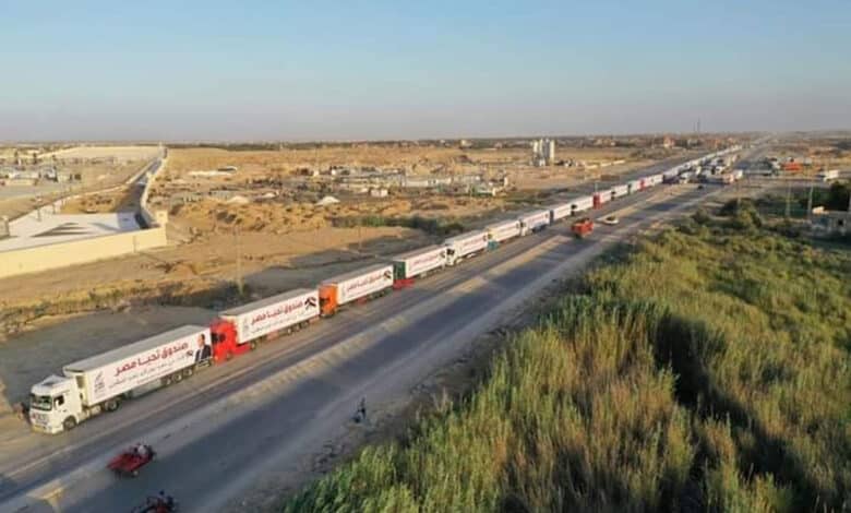 مصر نے غزہ کے لیے امدادی سامان سے لدے 1,288 ٹرک بھیجے