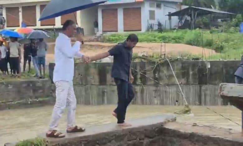 تلنگانہ میں بارش سے تباہی۔سابق وزیرہریش راو کا دورہ ، صورتحال کاجائزہ