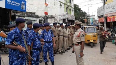 حیدرآباد: گنیش تہوار اور میلاد النبی کے پیش نظر سکیورٹی فورسس کا مارچ