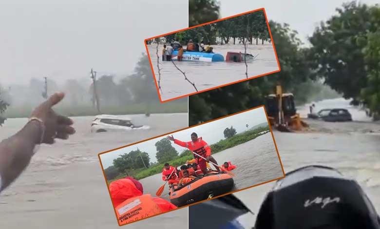 کاماریڈی میں 6 افراد سیلابی پانی میں پھنس گئے، ضلع میدک میں کار بہہ گئی۔ ہاسٹل کی 350 طالبا ت کو بچالیا گیا