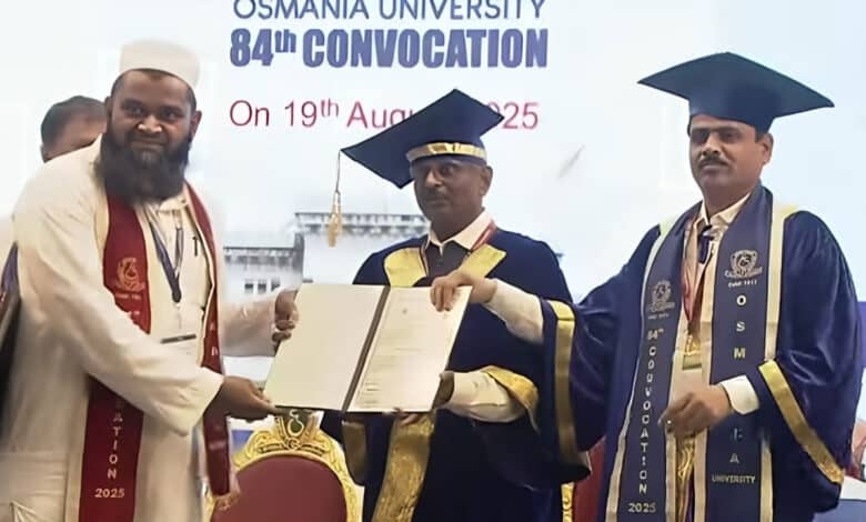 ڈاکٹر رحمت اللہ خان سروانی کو مکینیکل انجینئرنگ میں پی ایچ ڈی کی ڈگری عطا