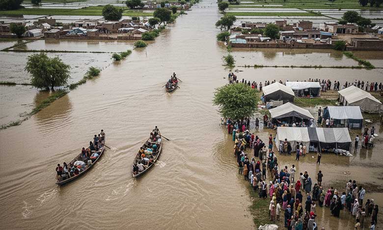 پاکستانی پنجاب میں سیلاب سے بھاری تباہی،56موات۔ لاکھوں لوگ بے گھر۔ 4100 مواضعات متاثر