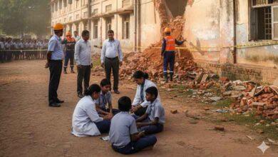 اقامتی اسکول کی دیوار گرگئی۔تین طلبازخمی