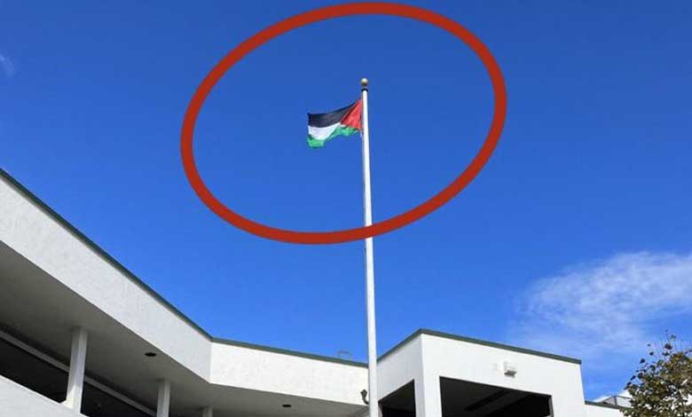 اسکولی عمارت پر فلسطینی پرچم،  7 افراد کے خلاف کیس درج