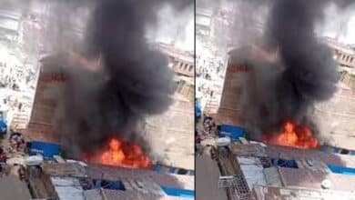 حیدرآباد: پتنگوں کے گودام میں بڑے پیمانہ پرآ گ لگ گئی